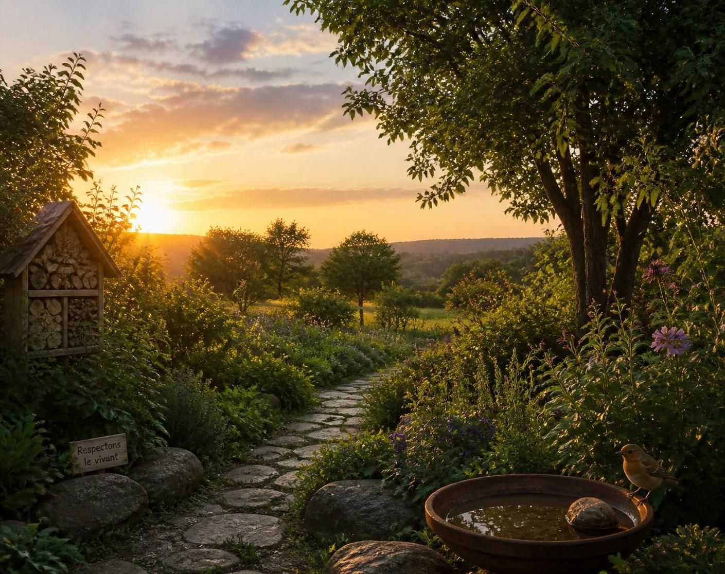 découvrez à quelle heure du coucher du soleil préparer votre jardin pour protéger et favoriser la biodiversité locale efficacement.