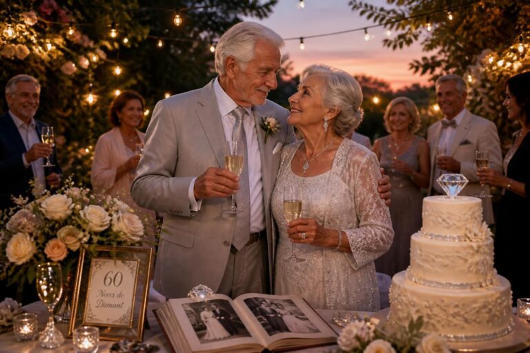 découvrez des idées originales et émouvantes pour célébrer vos noces de diamant, 60 ans d'amour et de complicité, et rendre cet anniversaire inoubliable.