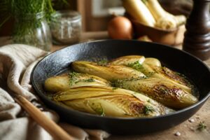 découvrez une recette simple et savoureuse d’endives braisées à la poêle, parfaite pour réchauffer et sublimer vos repas d’hiver avec une touche gourmande.