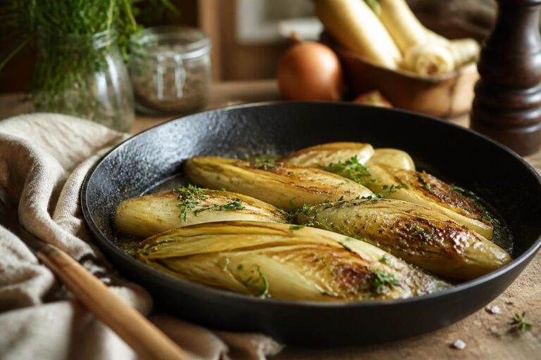découvrez une recette simple et savoureuse d’endives braisées à la poêle, parfaite pour réchauffer et sublimer vos repas d’hiver avec une touche gourmande.