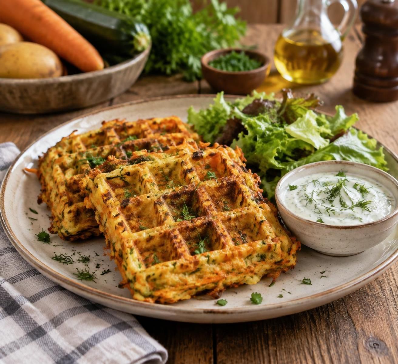 découvrez une recette de gaufres aux légumes, gourmande et facile à préparer, idéale pour varier les repas et faire le plein de saveurs.