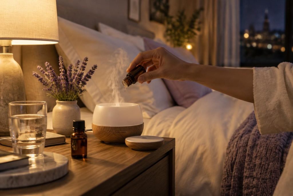 découvrez quelles huiles essentielles peuvent favoriser la détente en cas d’insomnie et comment les utiliser avec précaution pour accompagner votre rituel du soir.